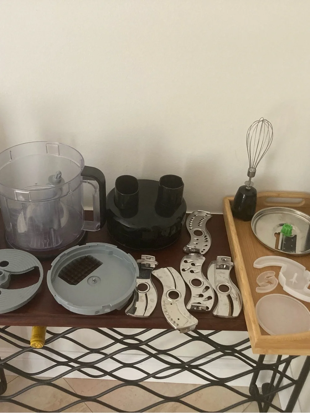Food Processor Accessory Set with Clear and Gray Components